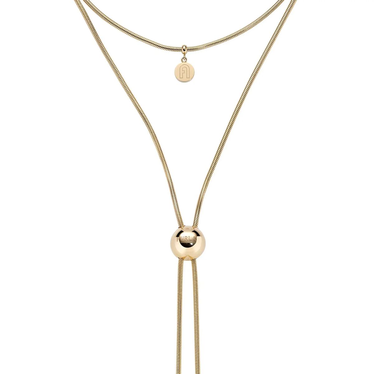 Elegante Y-Halskette mit goldfarbener Schlangenkette