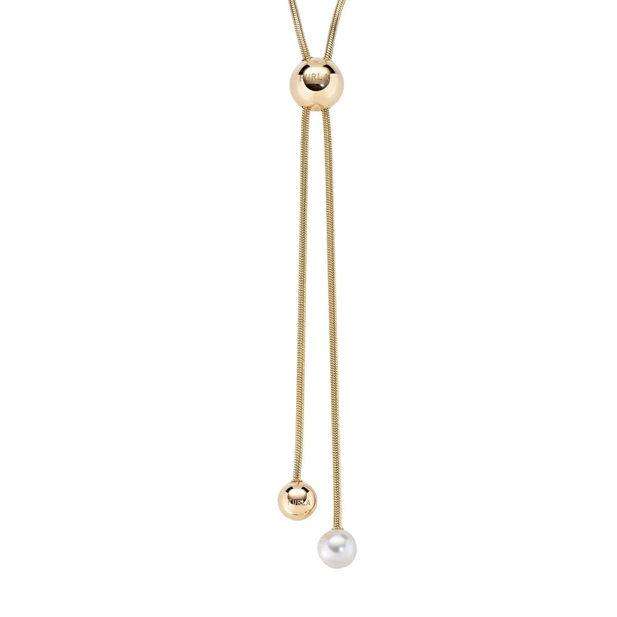 Elegante Y-Halskette mit goldfarbener Schlangenkette