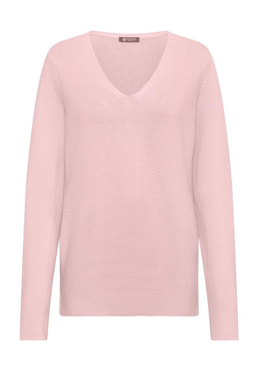 Strickpullover mit V-Ausschnitt in lockerer Passform
