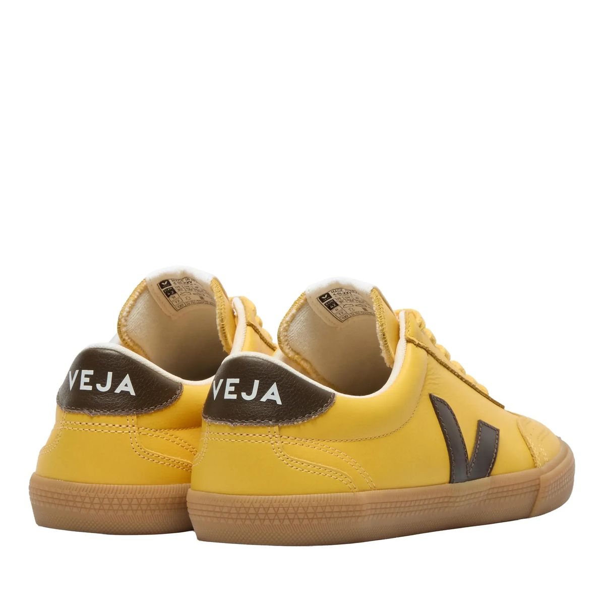 Gelbe Leder Low-Top Sneakers