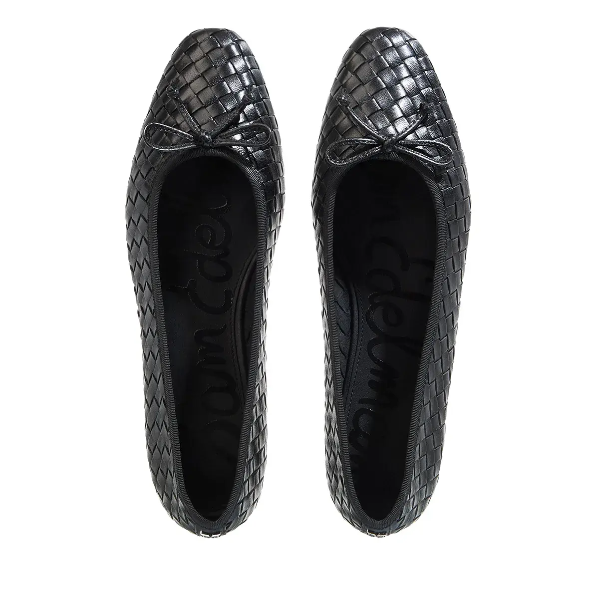 Ballerinas aus gewebtem Leder mit Schleife