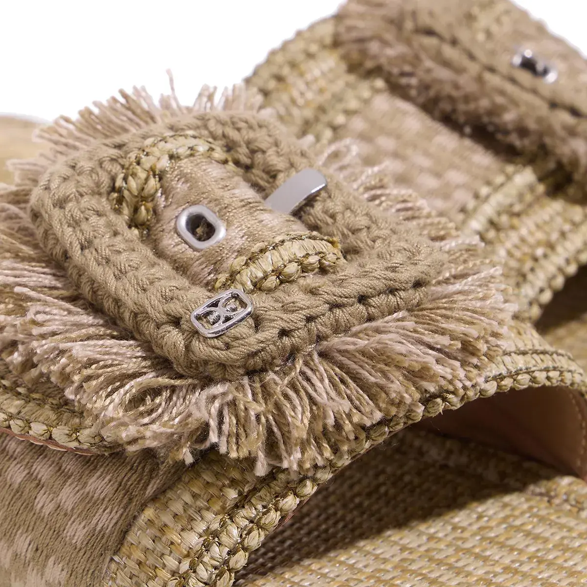 Gewebte Bast Sandalen mit Fransen