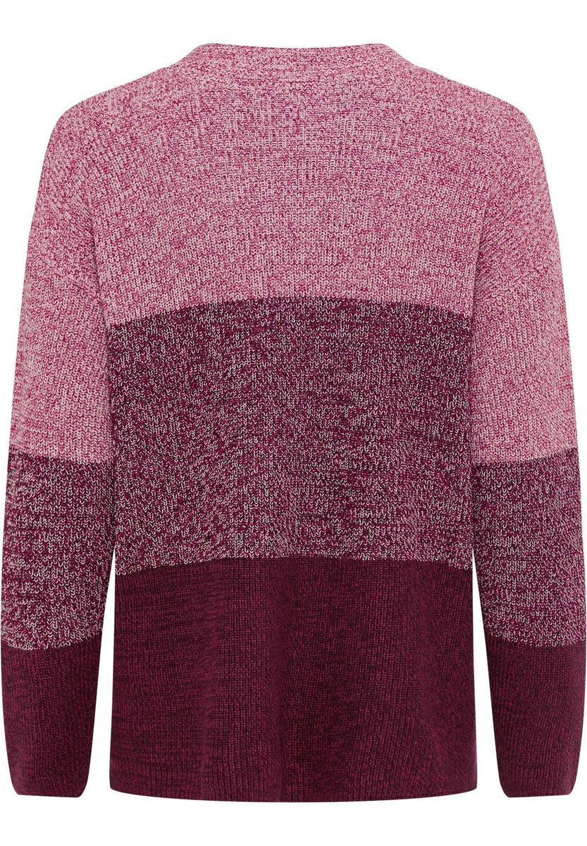 Farbabstufungs Strickpullover mit Rundhalsausschnitt