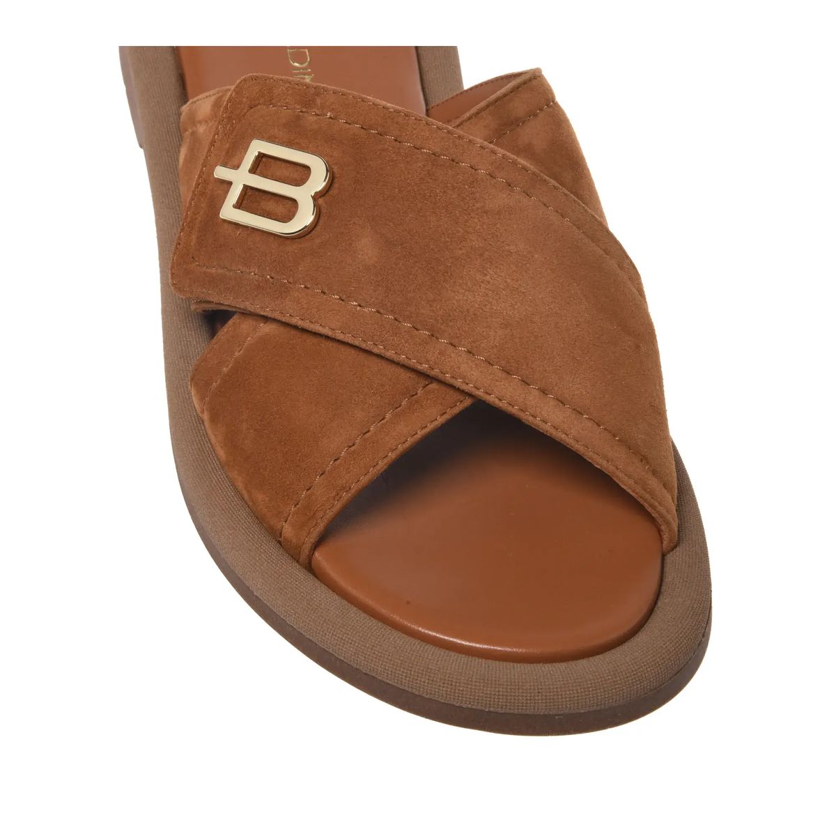 Wildleder-Sandalen mit gekreuzten Riemen