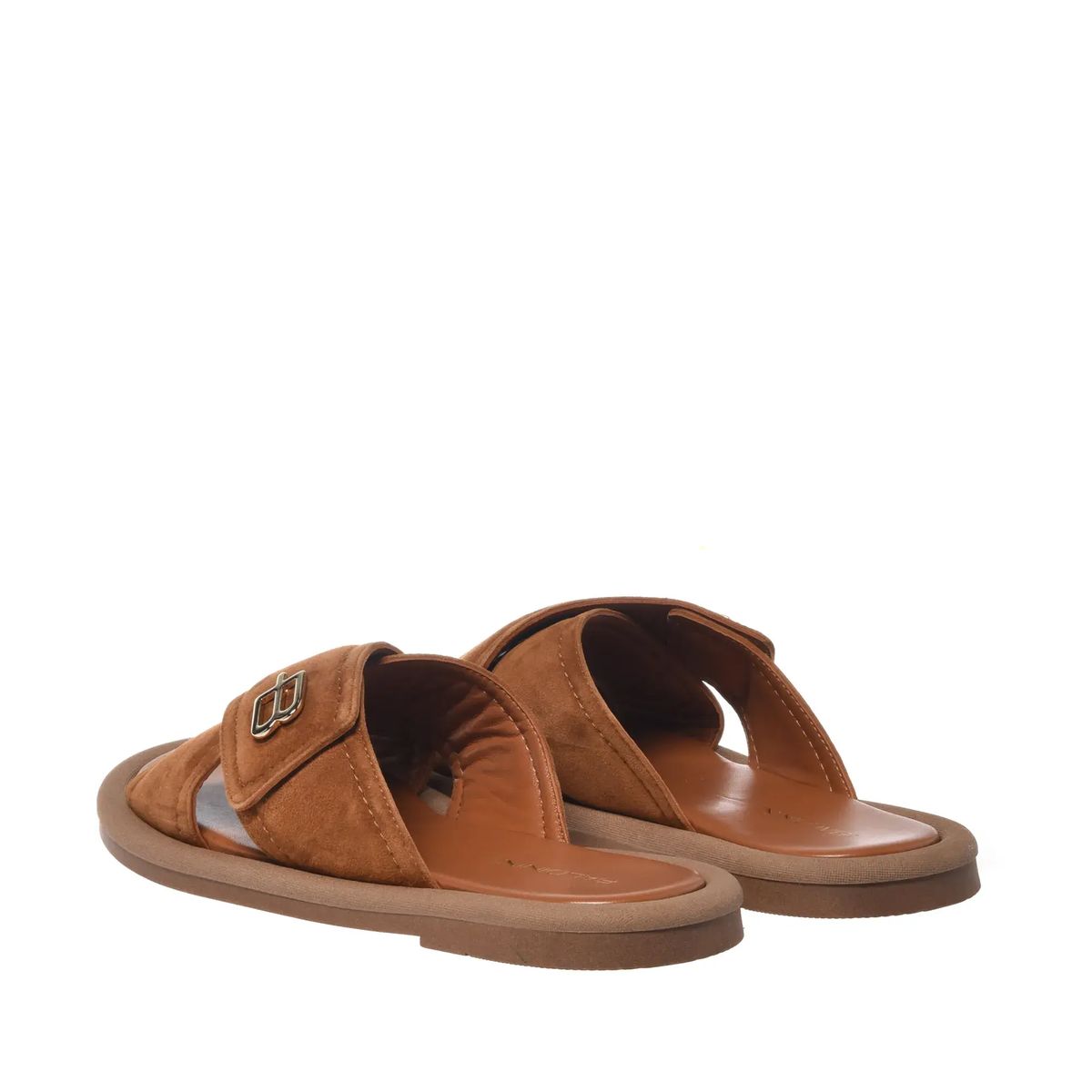 Wildleder-Sandalen mit gekreuzten Riemen