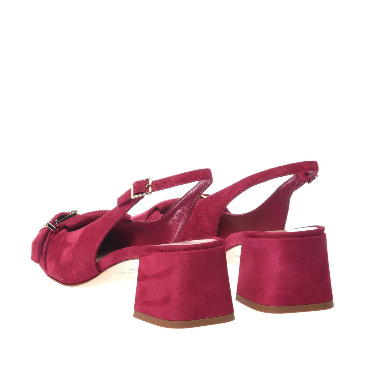 Slingback Pumps mit Blockabsatz aus Wildleder
