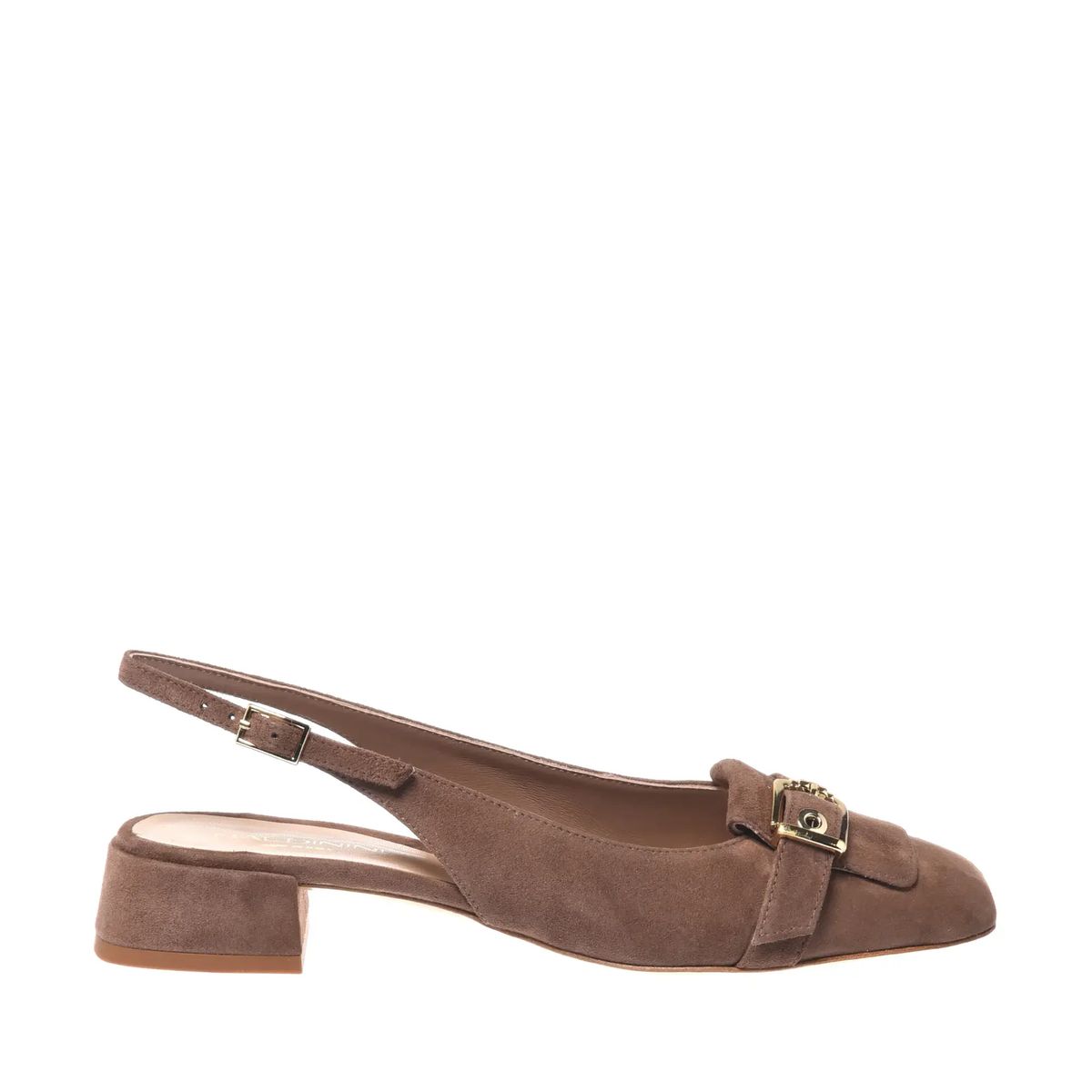 Wildleder Slingback Loafer mit Blockabsatz