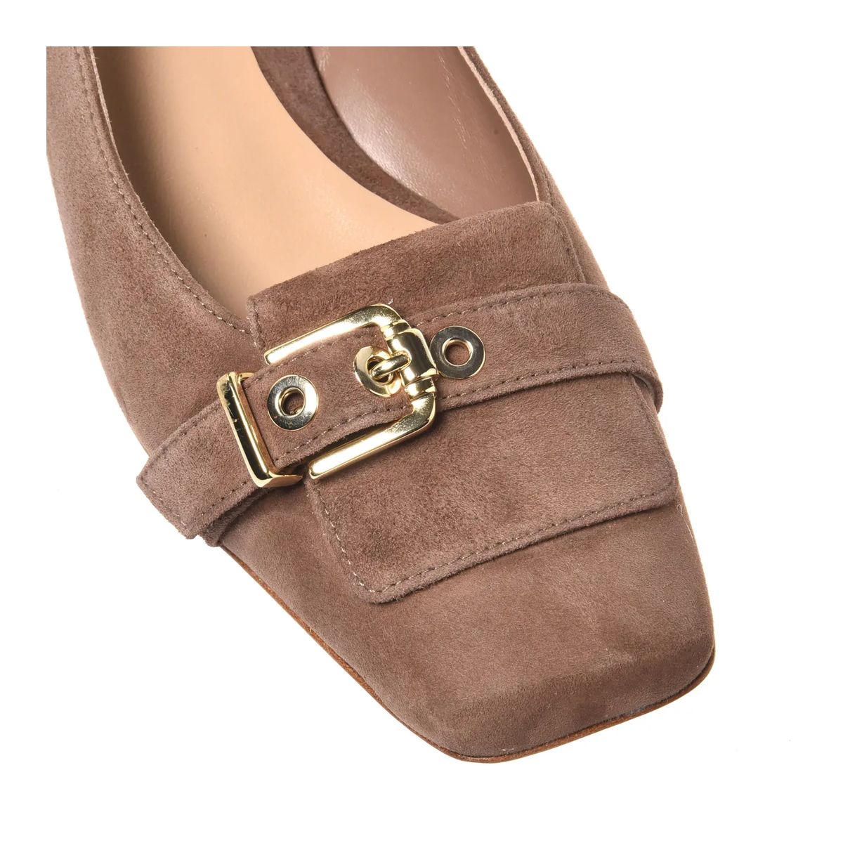 Wildleder Slingback Loafer mit Blockabsatz