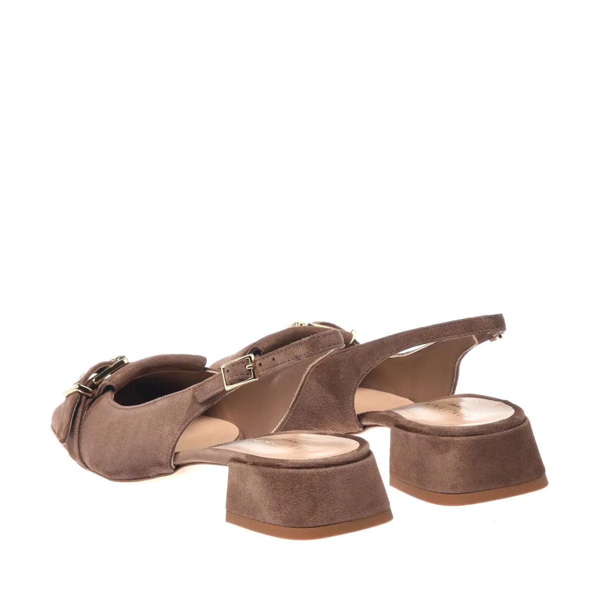 Wildleder Slingback Loafer mit Blockabsatz