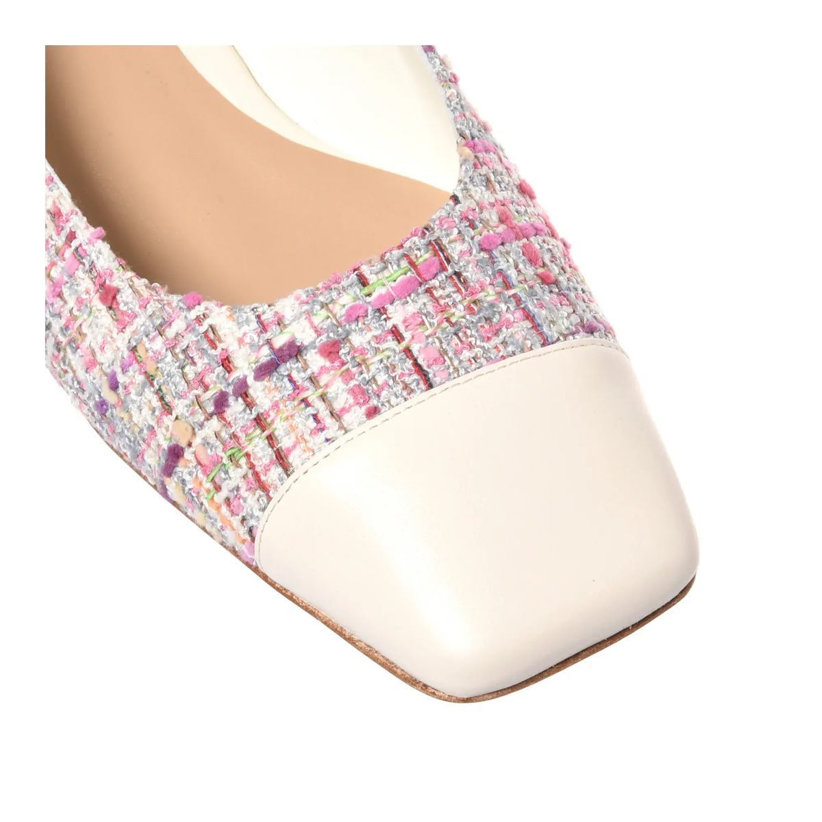 Tweed Slingback Pumps mit Kappe
