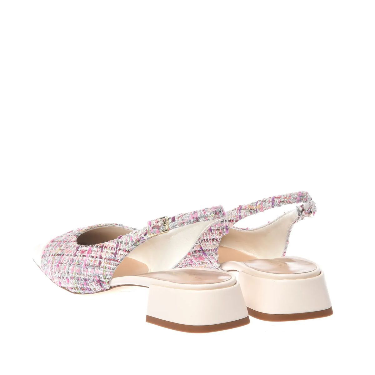 Tweed Slingback Pumps mit Kappe