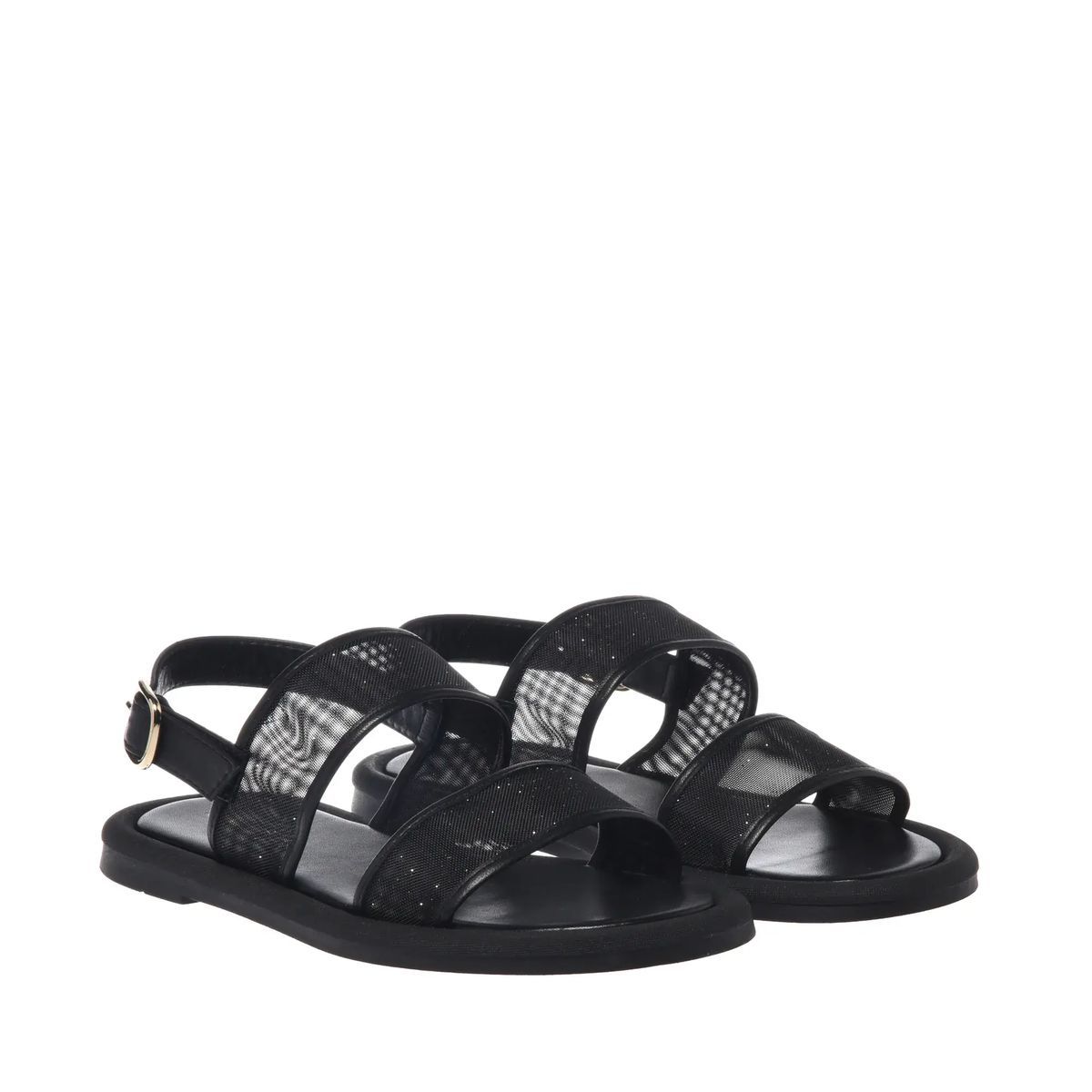Schwarze Sandalette mit Mesh