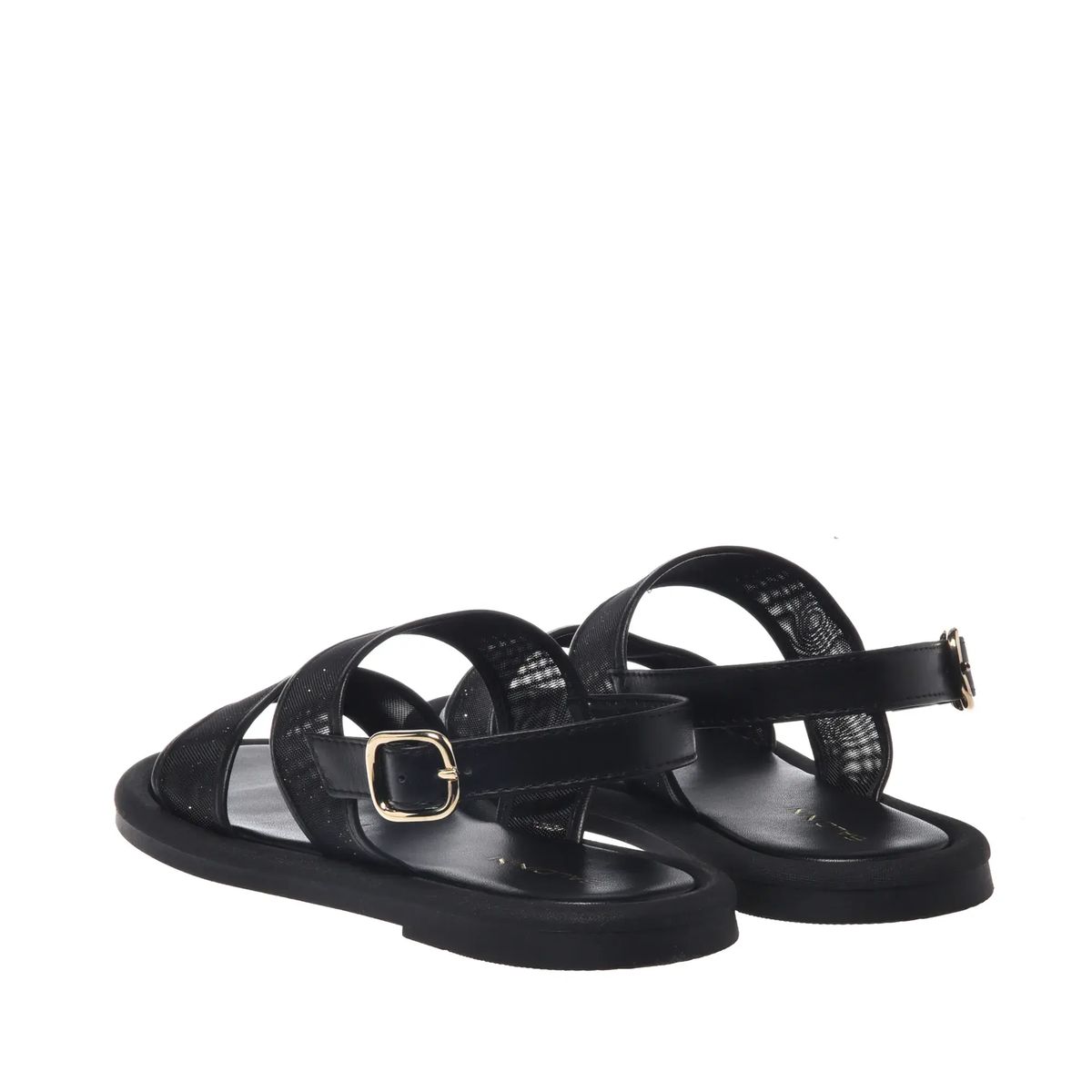 Schwarze Sandalette mit Mesh