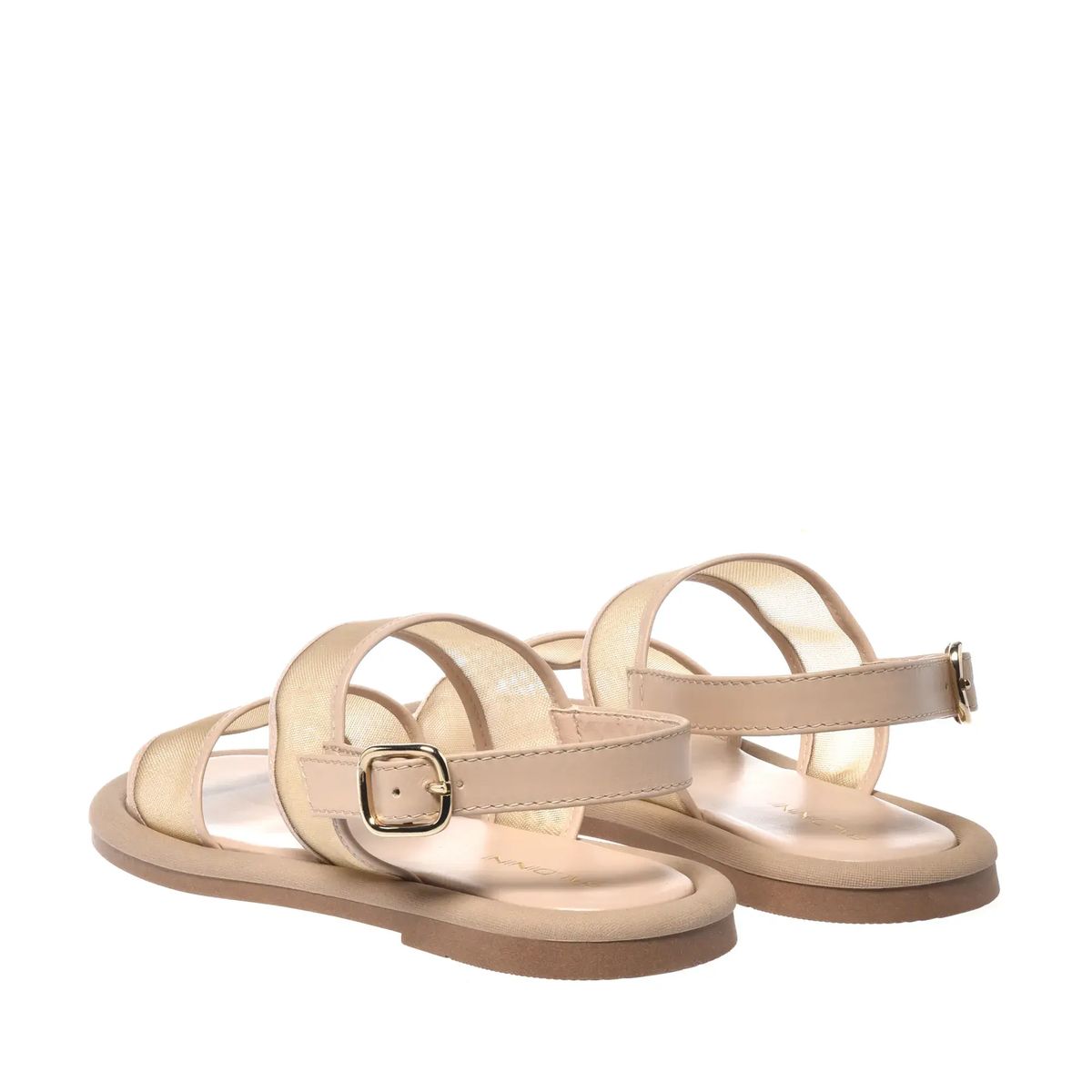 Beige Mesh Sandale mit zwei Riemen