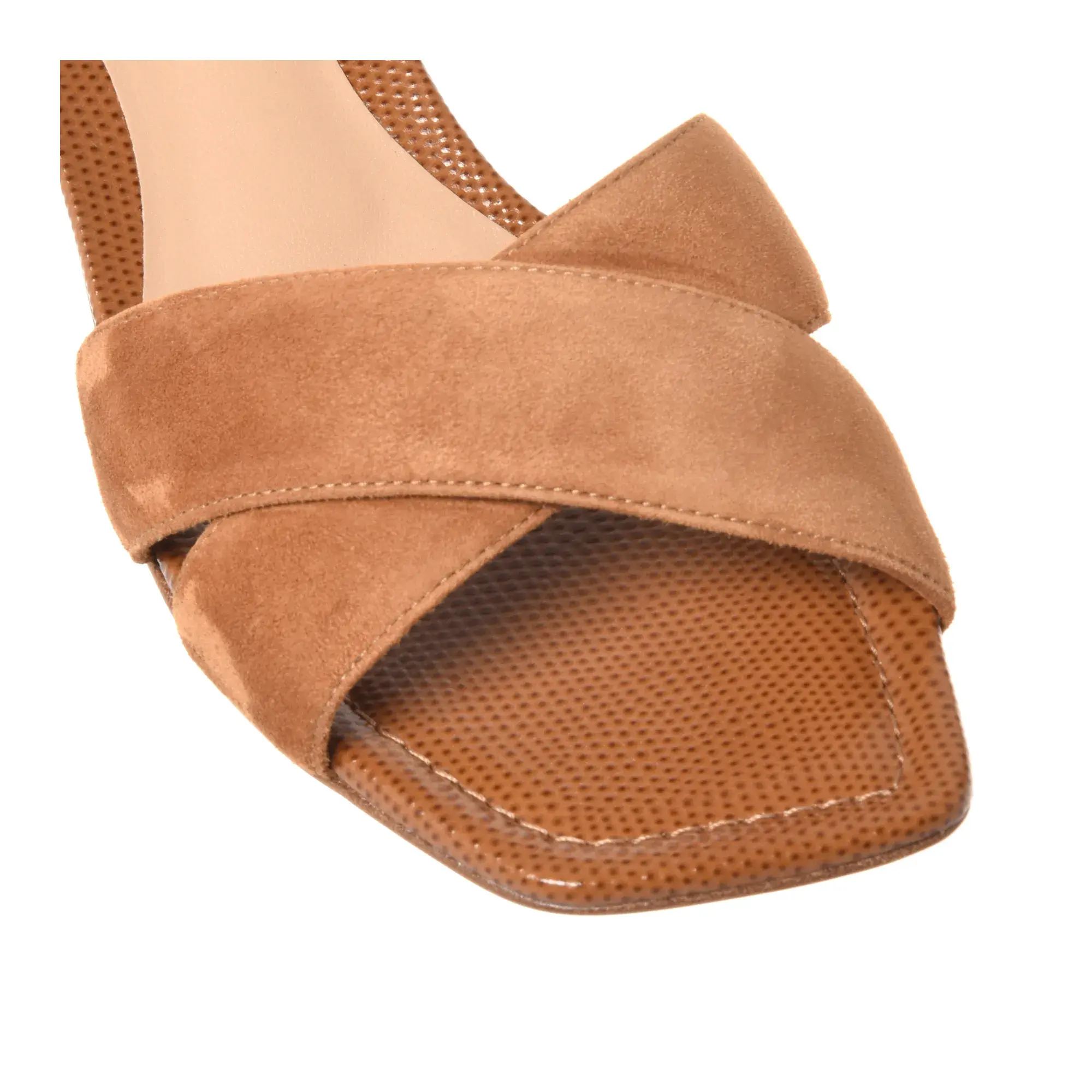 Wildleder Sandalen mit Knöchelriemen und Blockabsatz