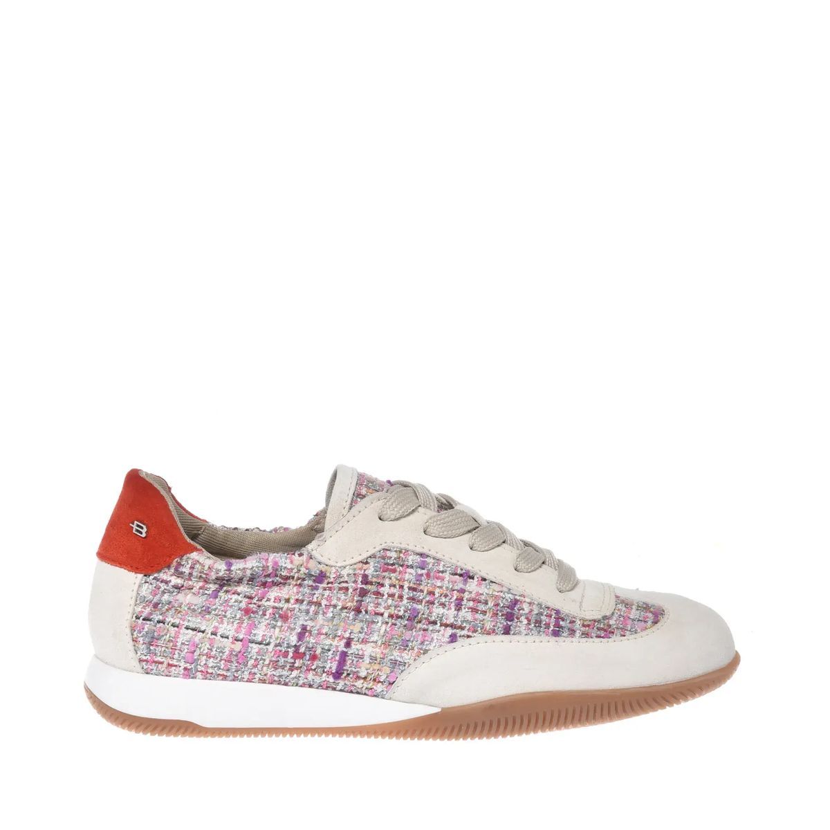 Multicolor Tweed Wildleder Schnürschuhe