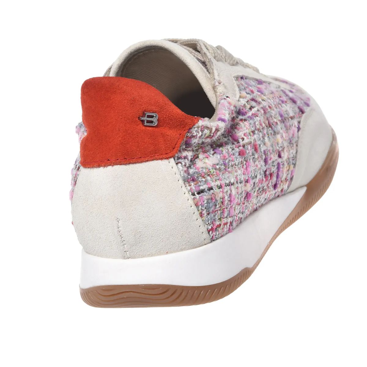 Multicolor Tweed Wildleder Schnürschuhe