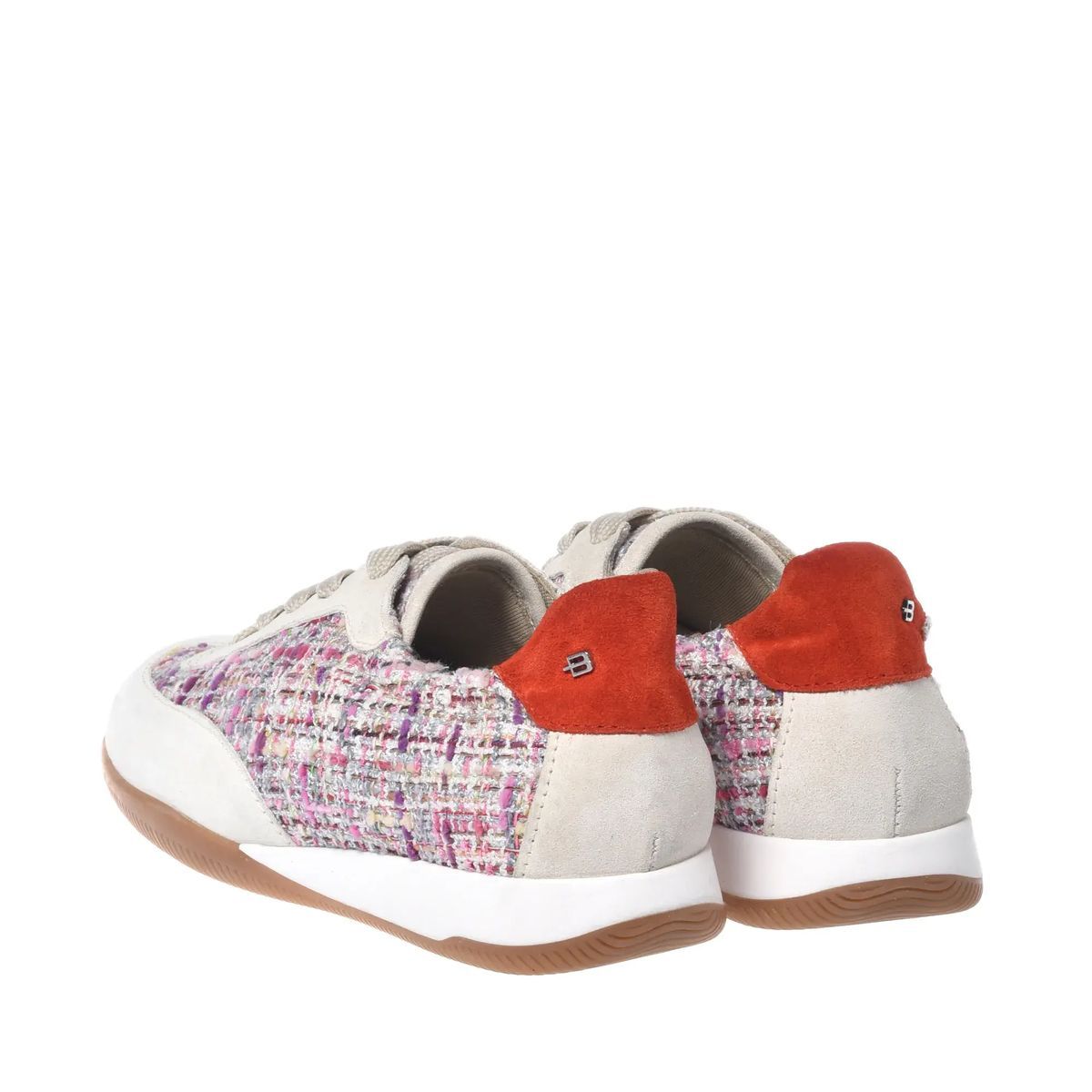 Multicolor Tweed Wildleder Schnürschuhe