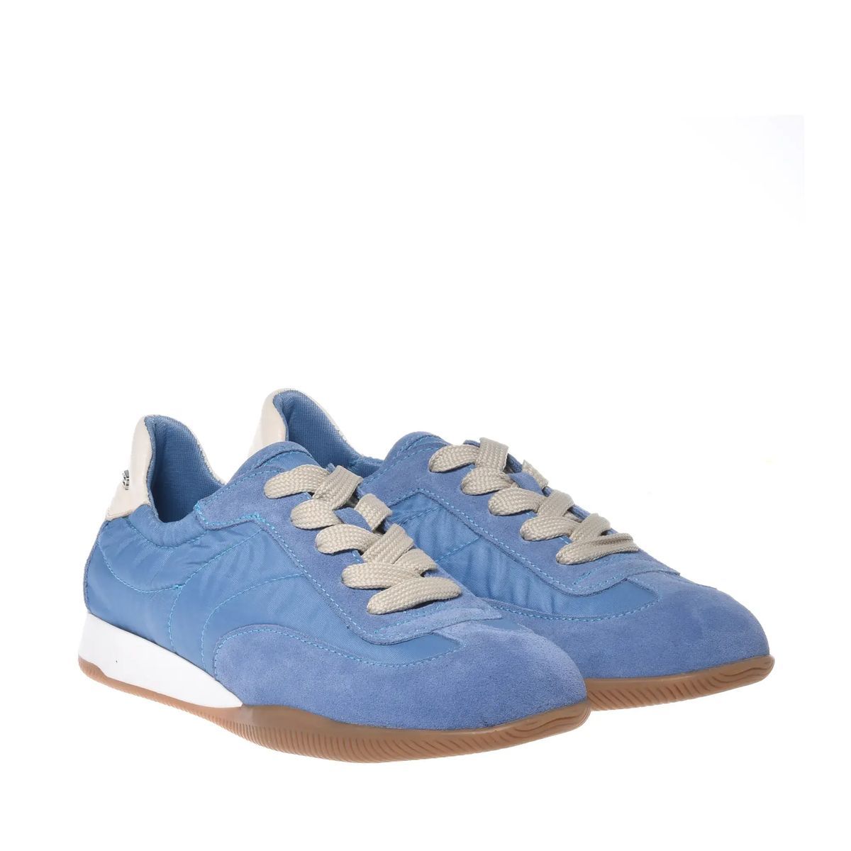 Blaue Laufschuhe aus Wildleder und Nylon