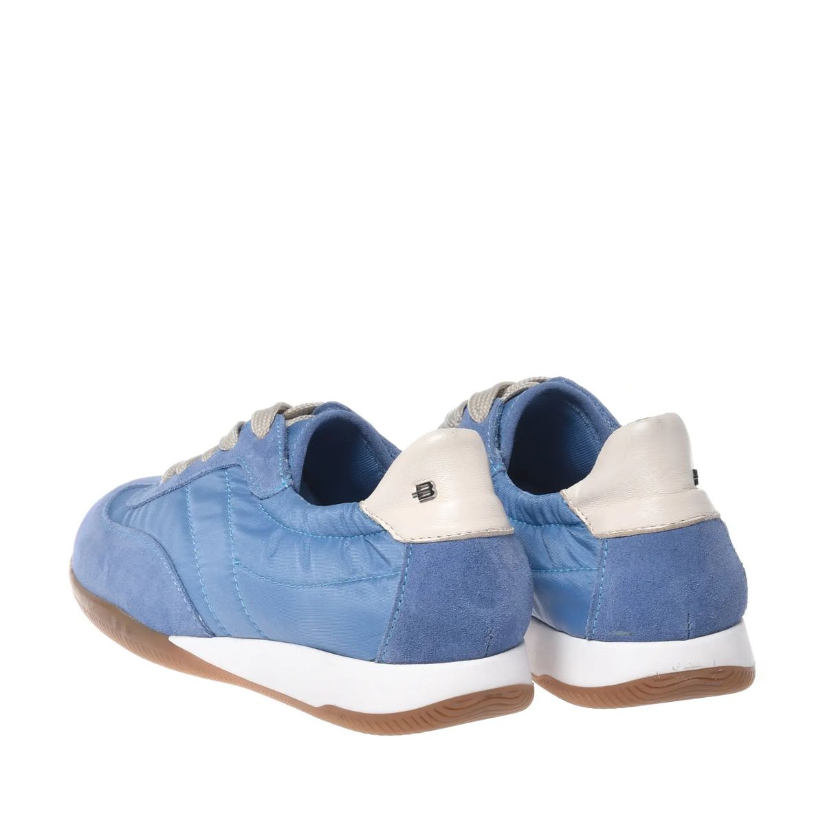 Blaue Laufschuhe aus Wildleder und Nylon