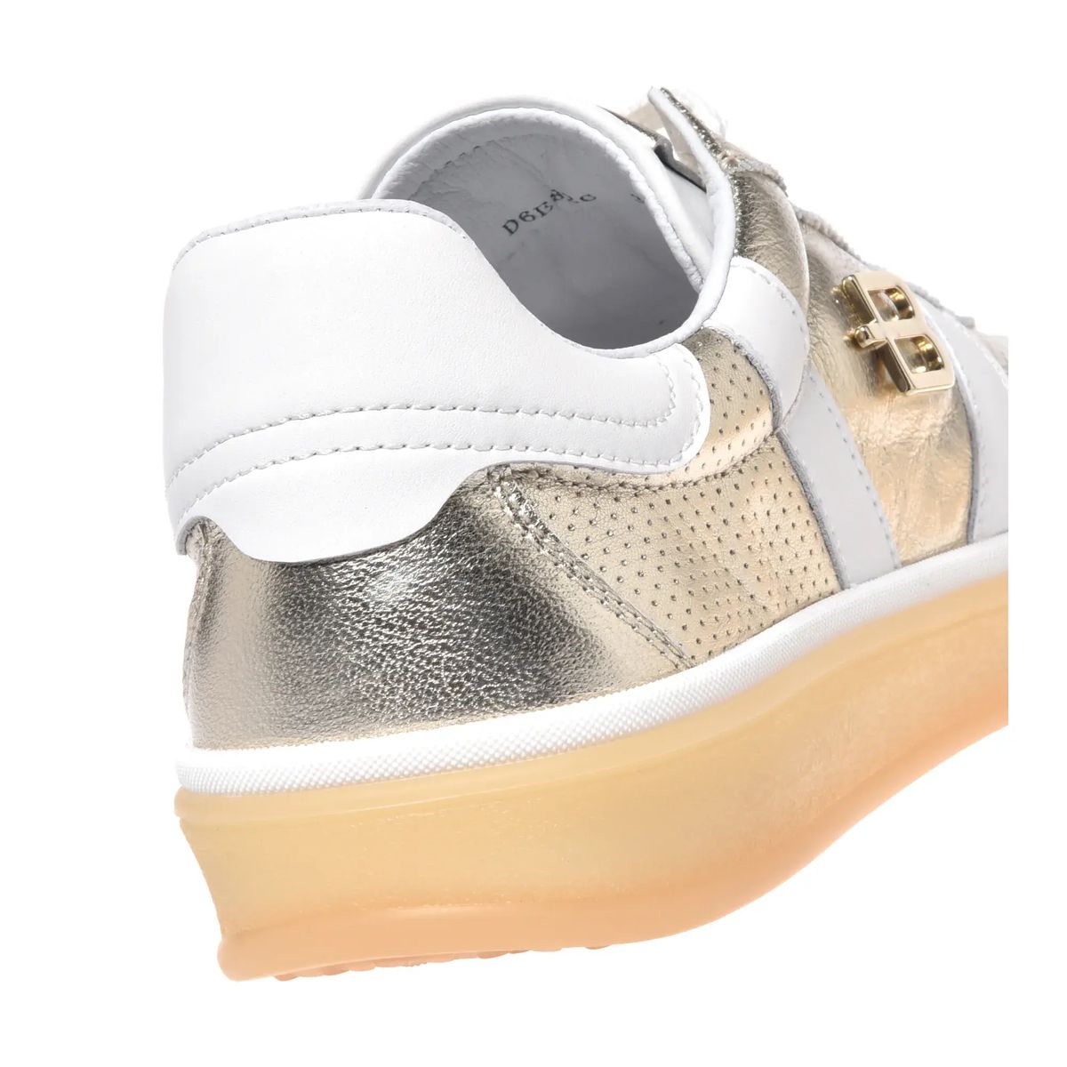 Metallic Leder Low-Top Mode-Sneaker