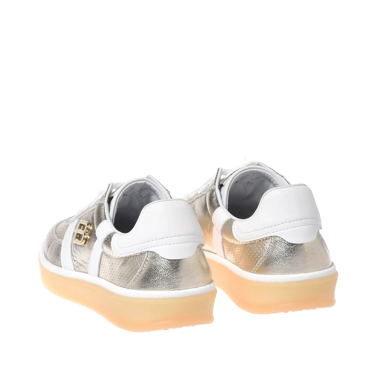 Metallic Leder Low-Top Mode-Sneaker
