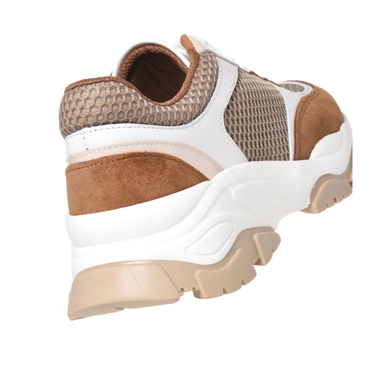 Braunfarbene Sneaker aus Wildleder und Mesh
