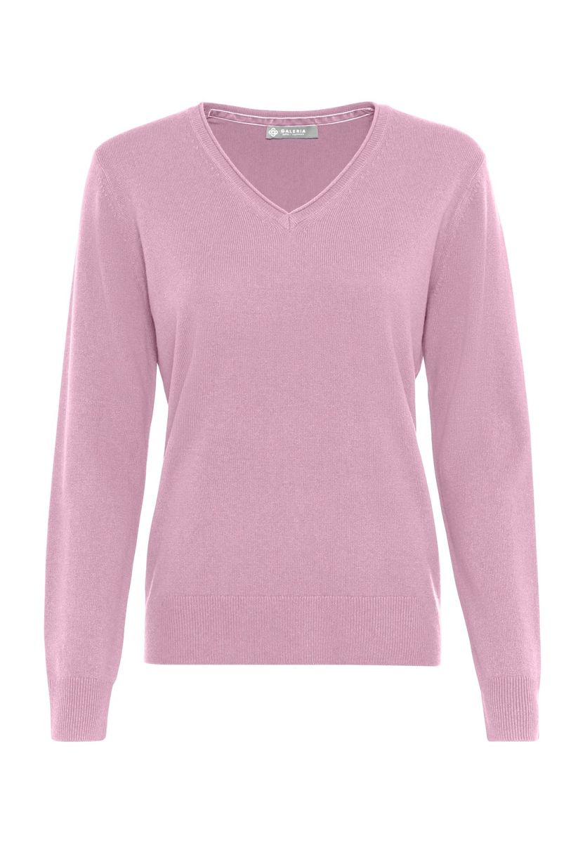 GALERIA Seide-Kaschmir Pullover "Monaco", V-Ausschnitt, für Damen, rot, 40