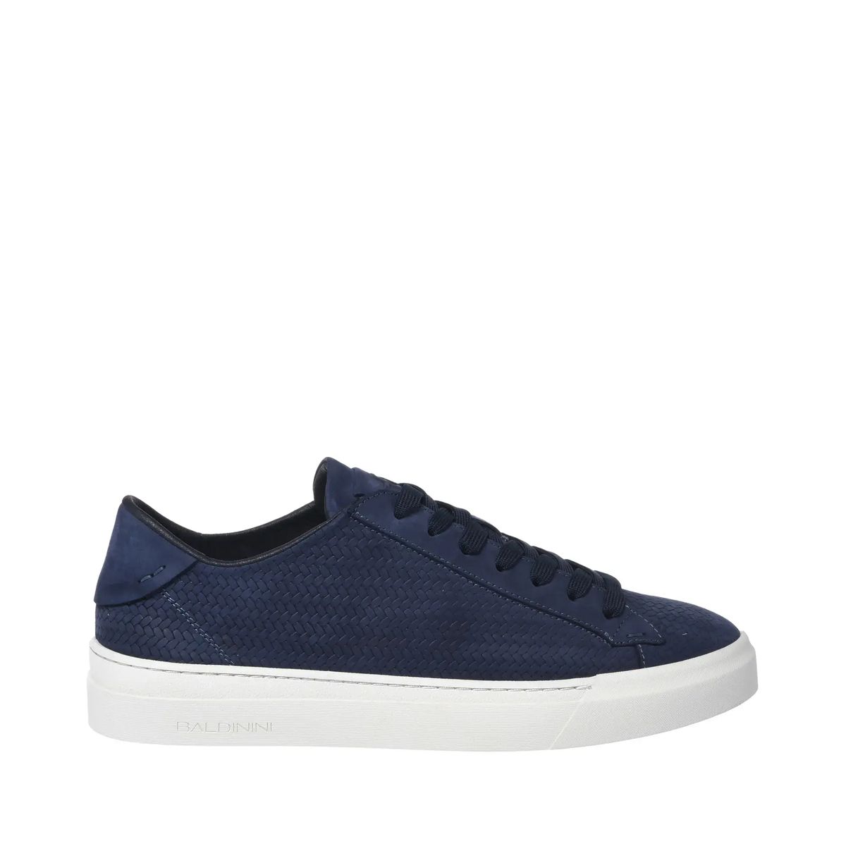 Nubukleder-Sneaker mit Flechtmuster