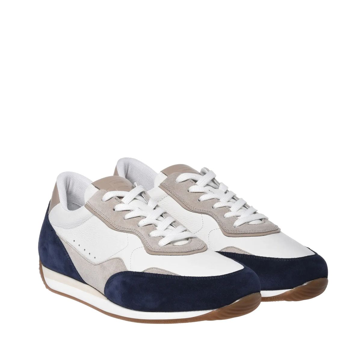 Farbblock-Freizeit-Sneaker aus Leder