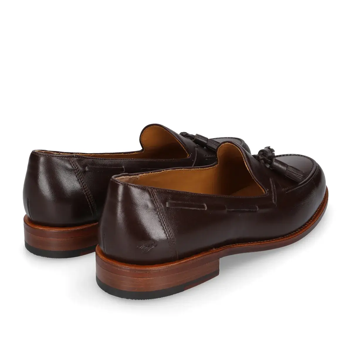 Klassische braune Leder-Tassel-Loafer