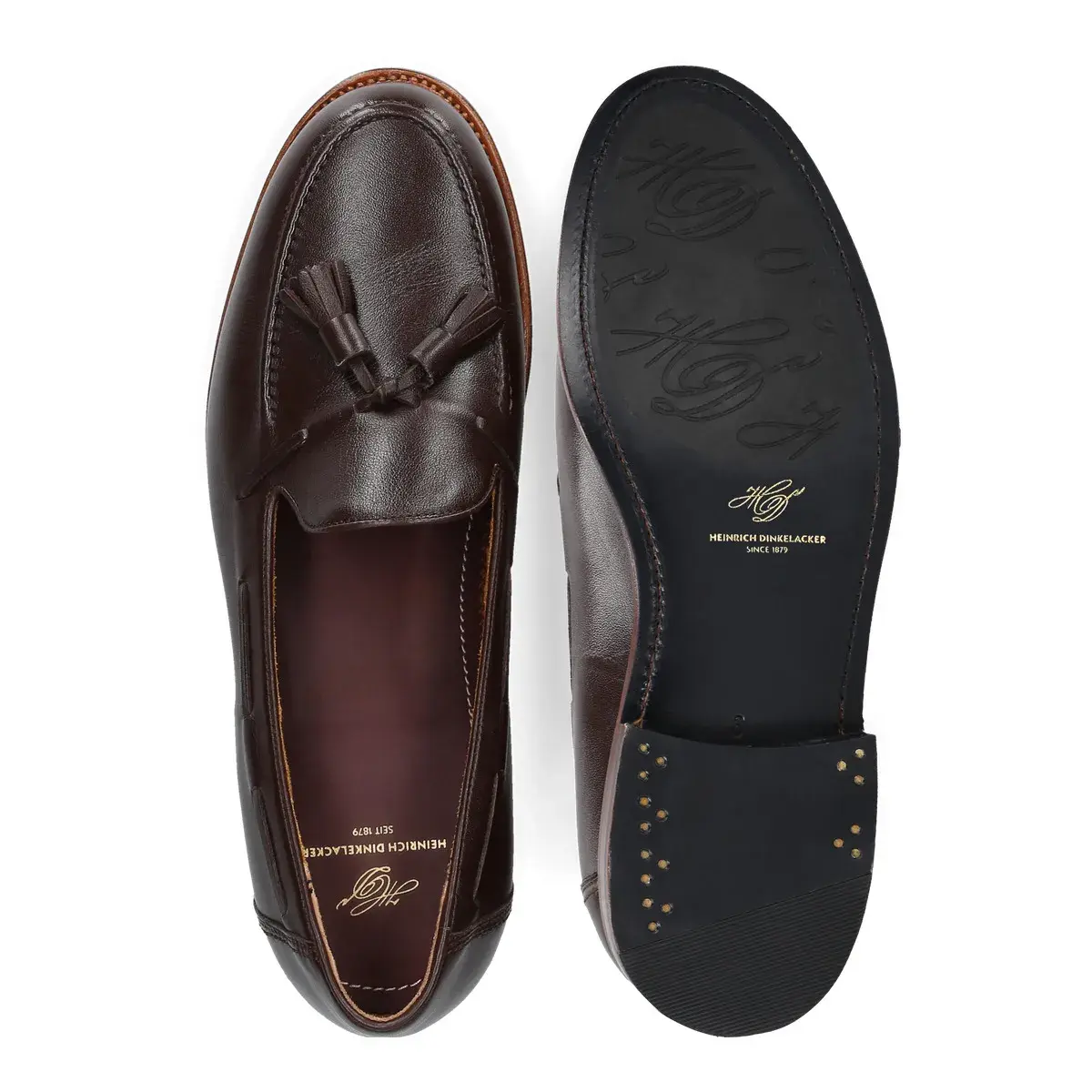 Klassische braune Leder-Tassel-Loafer