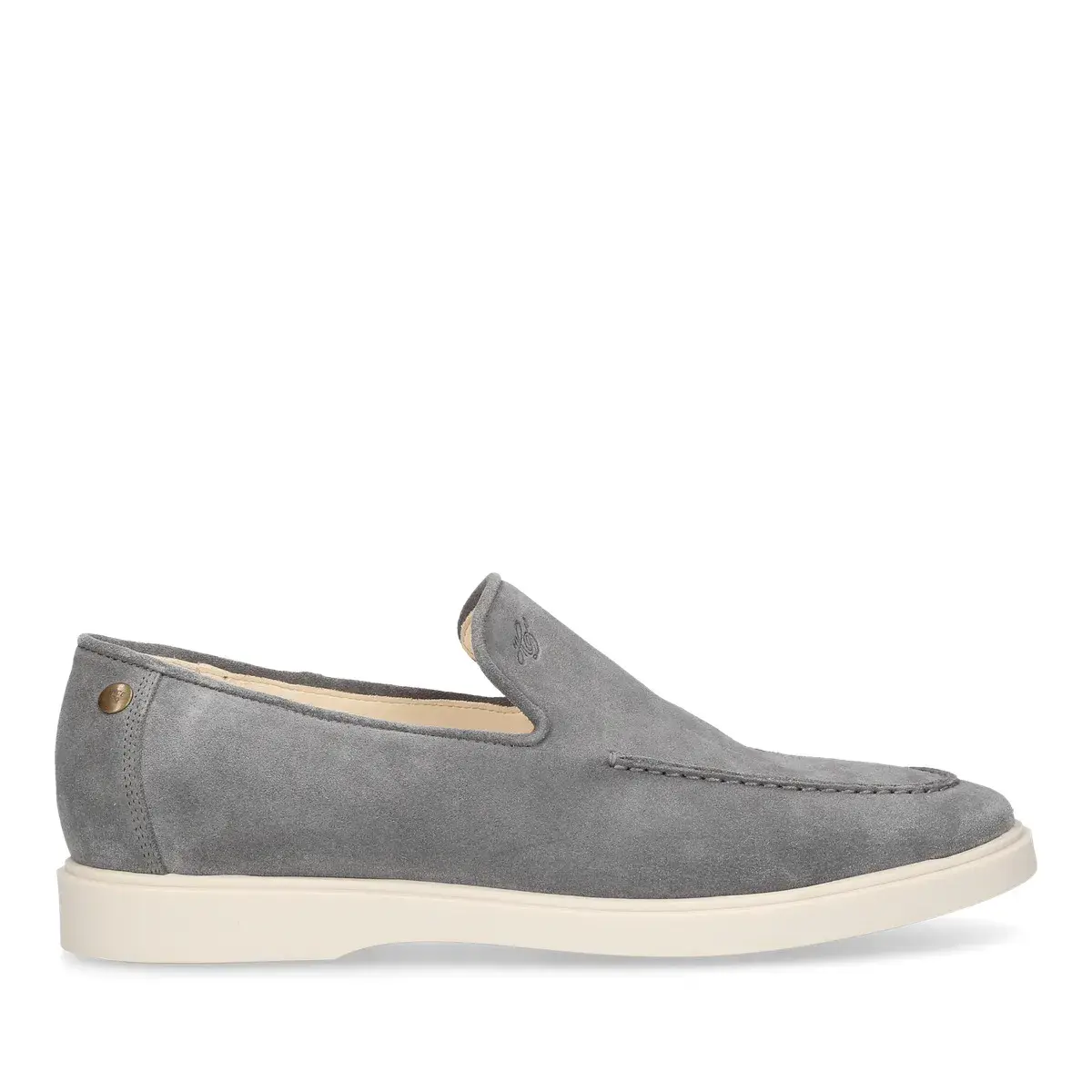 Graue Wildleder-Loafer