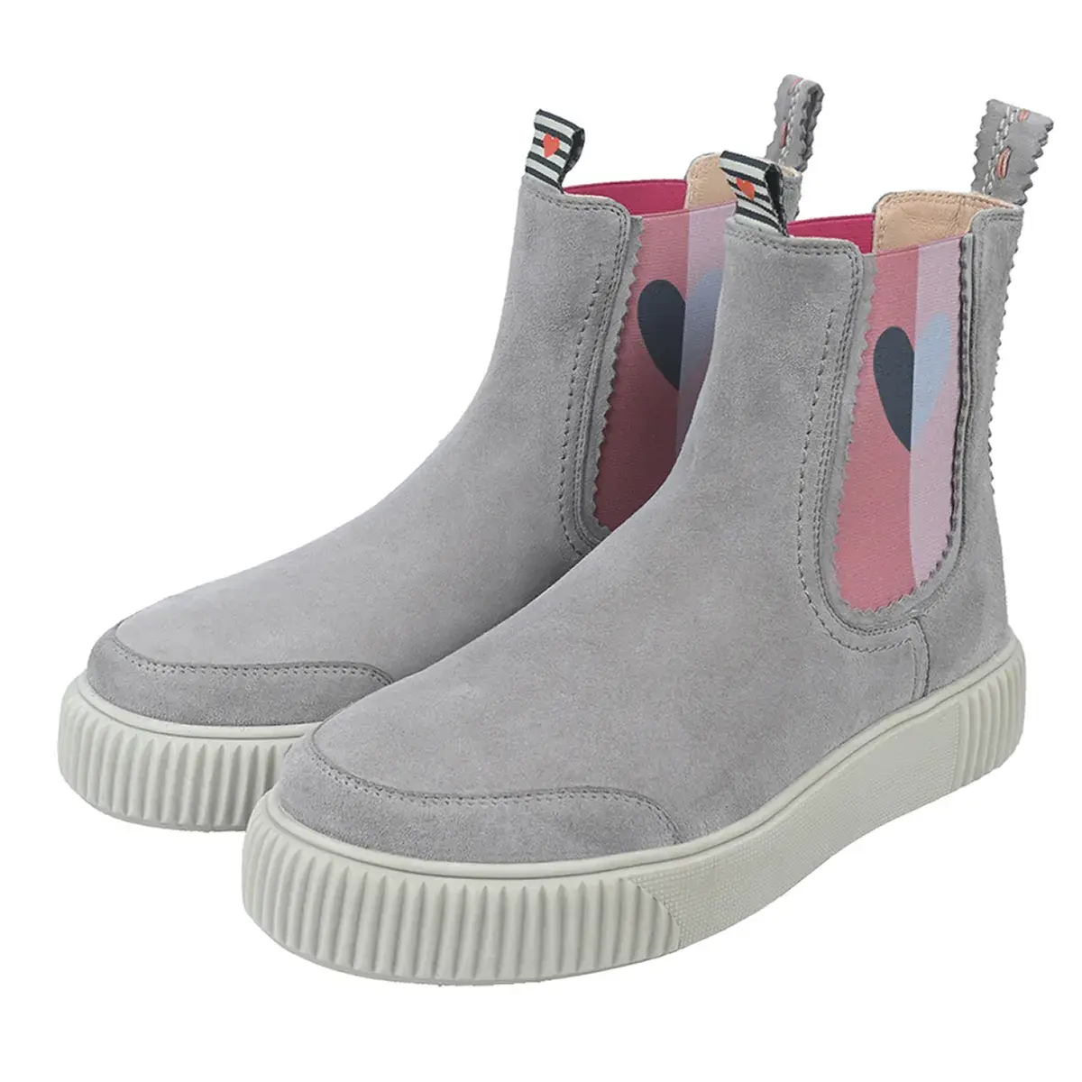 Graue Chelsea Wildleder Stiefeletten