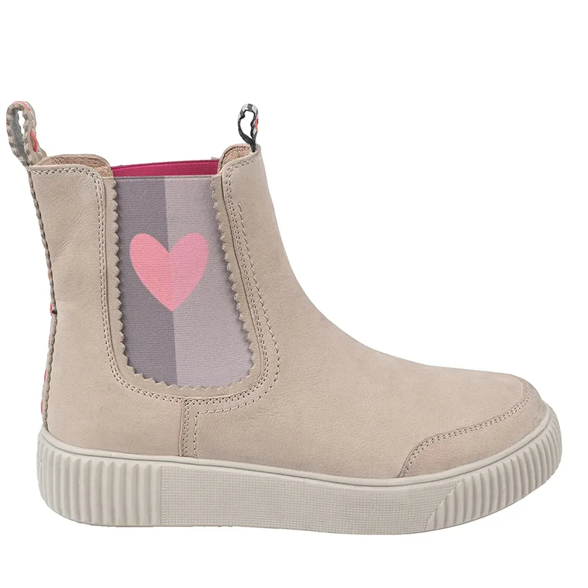 Beige Nubuk Chelsea Boots für Damen