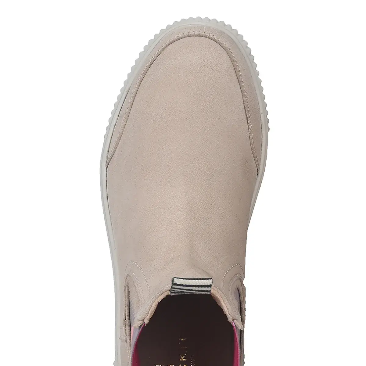 Beige Nubuk Chelsea Boots für Damen
