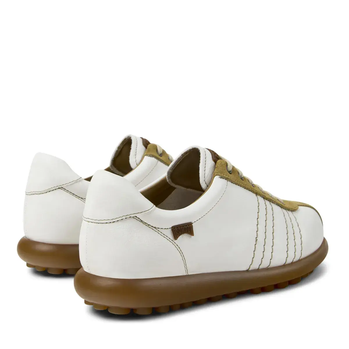 Leder-Sneaker mit Wildlederdetails