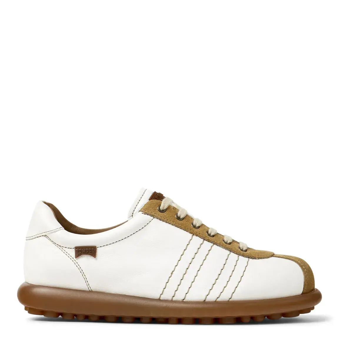 Leder-Sneaker mit Wildlederdetails