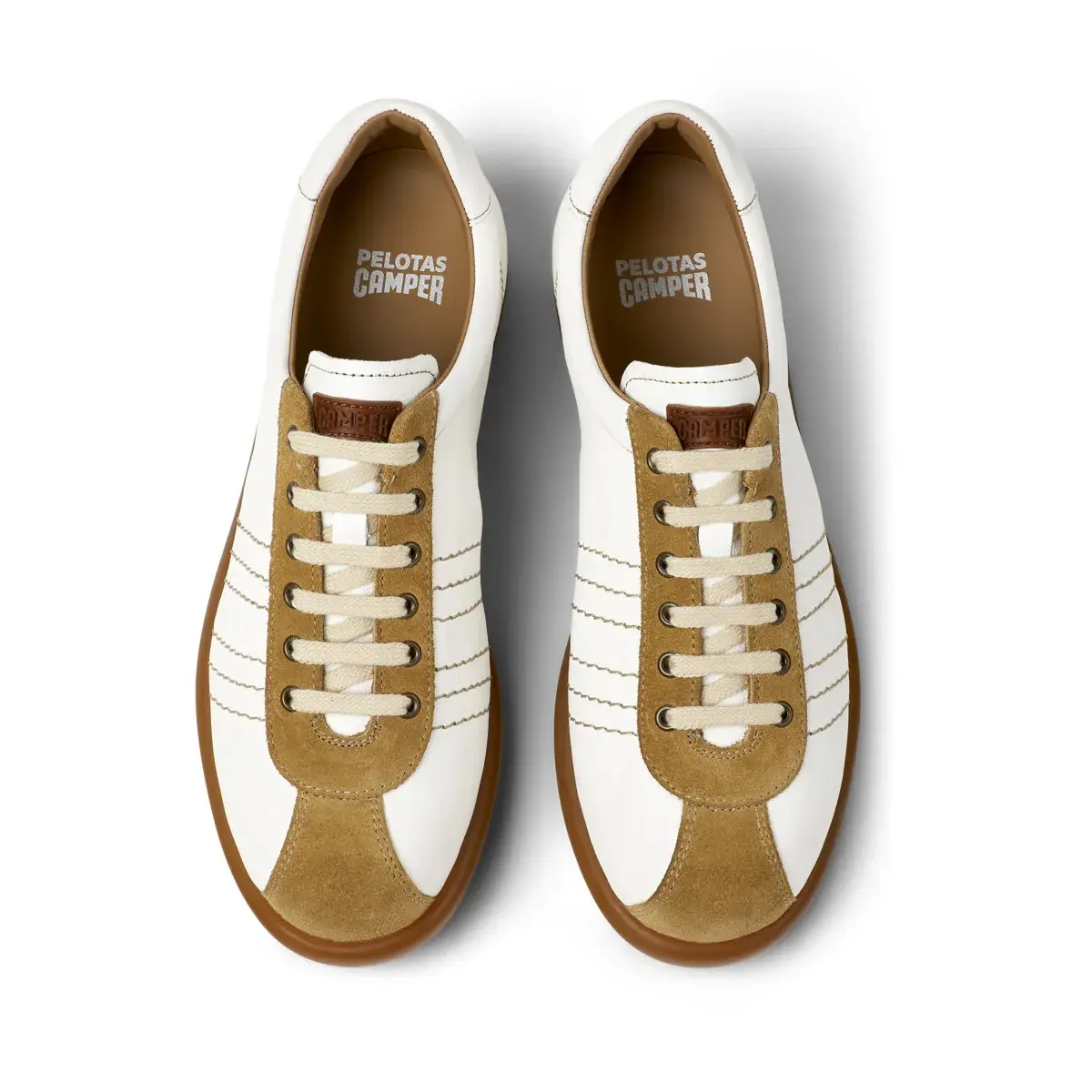 Leder-Sneaker mit Wildlederdetails