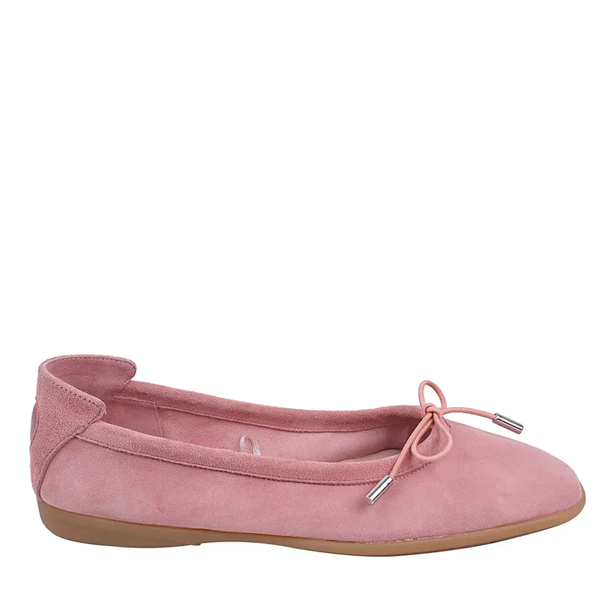 Ballerinas aus Wildleder mit Schleife