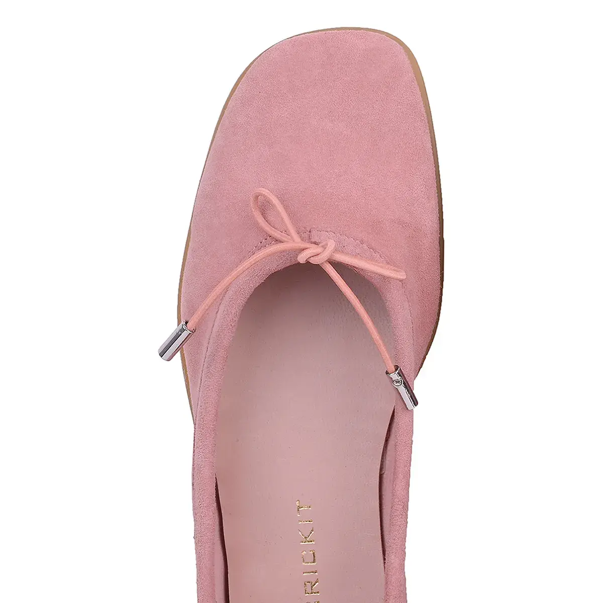 Ballerinas aus Wildleder mit Schleife