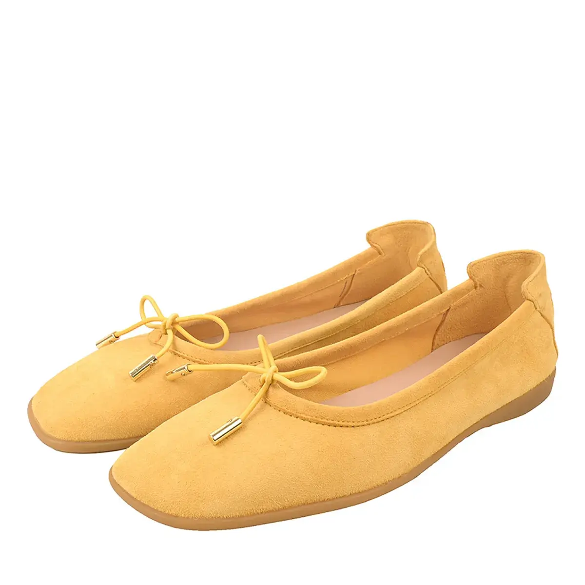 Ballerina aus Wildleder mit Schleife