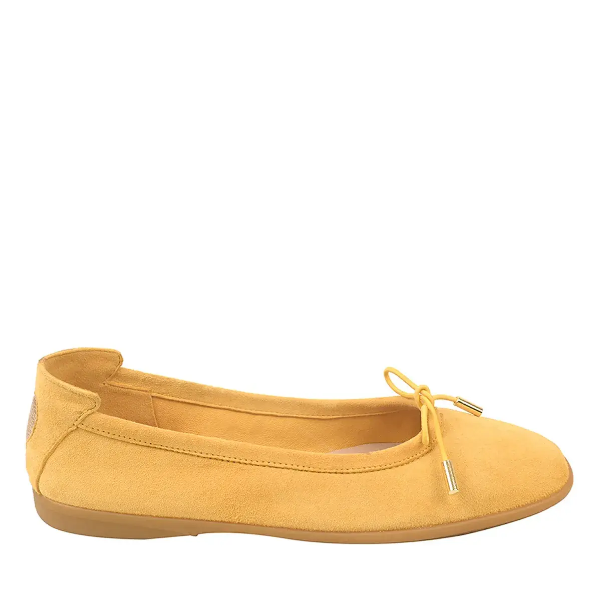 Ballerina aus Wildleder mit Schleife