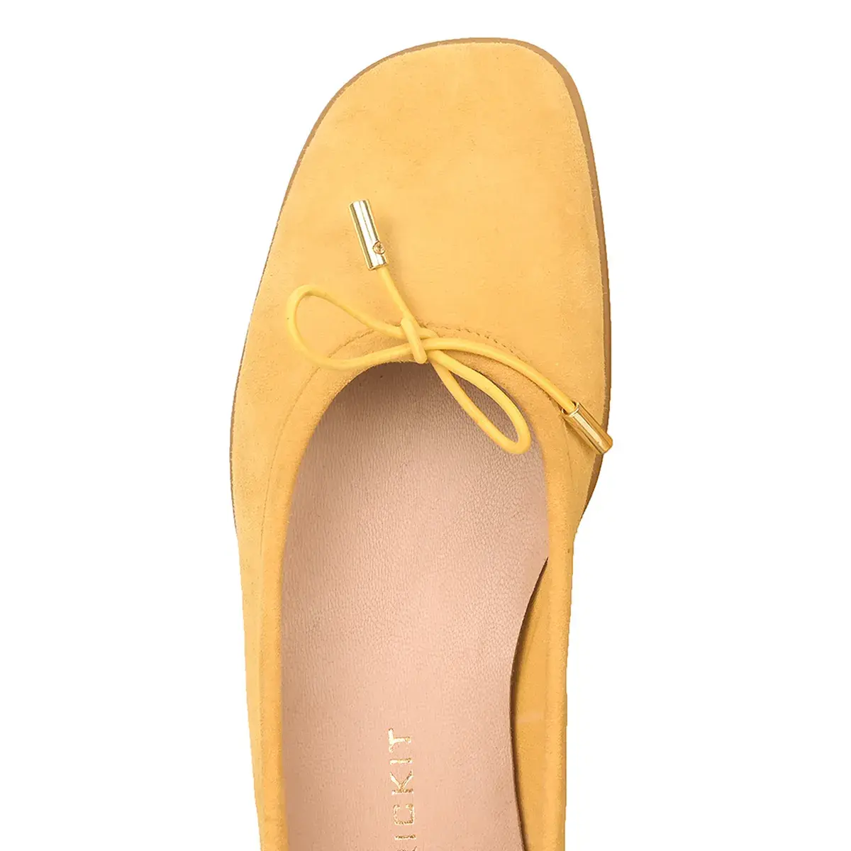 Ballerina aus Wildleder mit Schleife