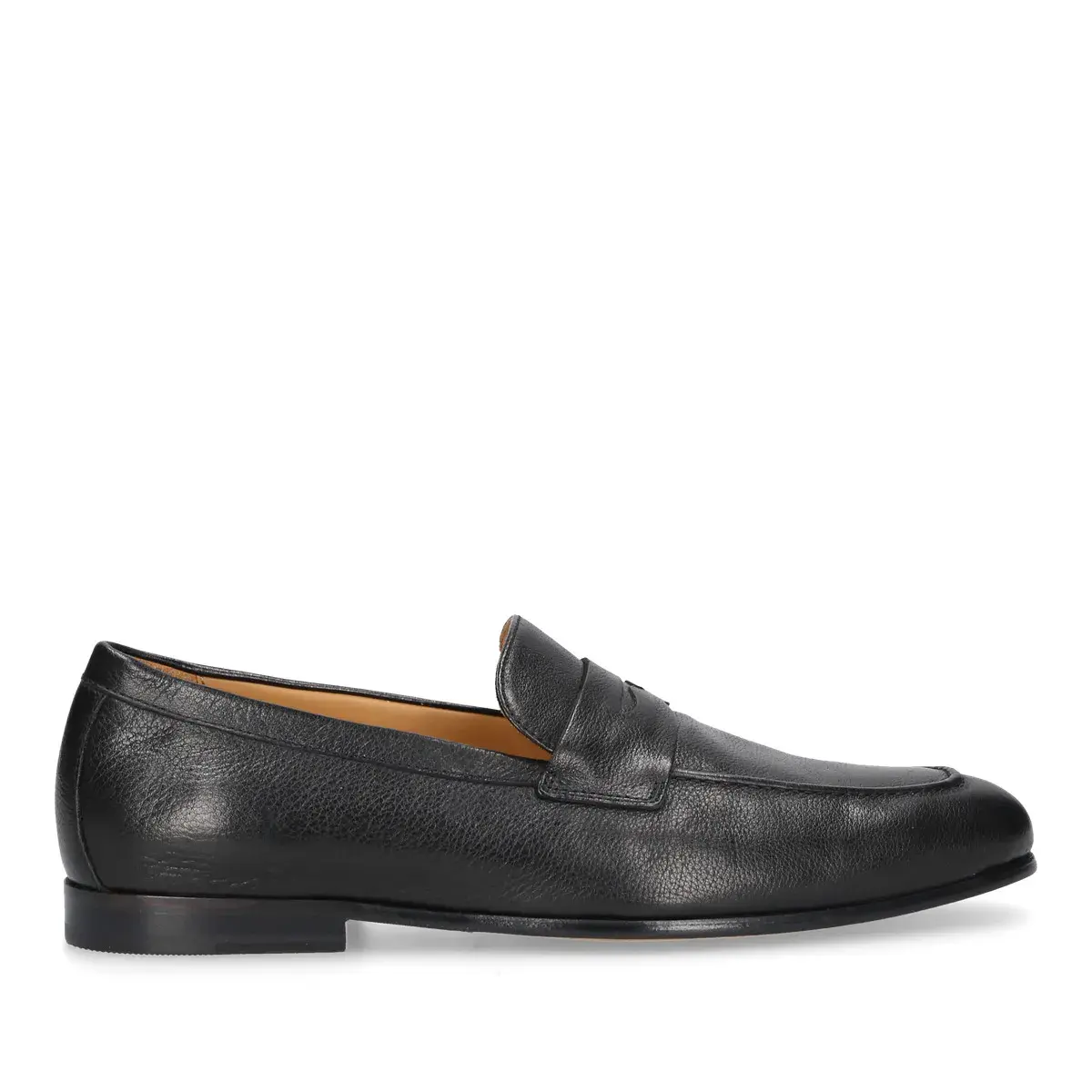 Schwarzer Leder Penny Loafer Amalfi Plain