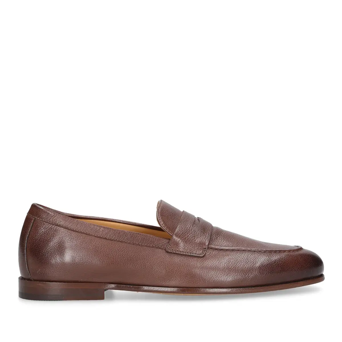 Braune Leder Penny Loafer Amalfi Plain
