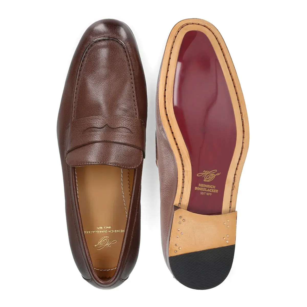 Braune Leder Penny Loafer Amalfi Plain