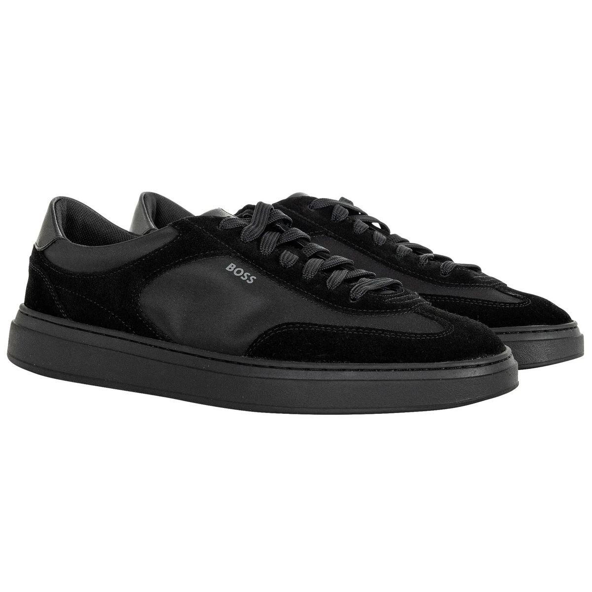 Schwarze Wildleder- & Ledersneakers