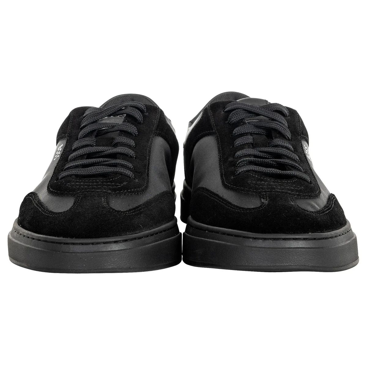 Schwarze Wildleder- & Ledersneakers