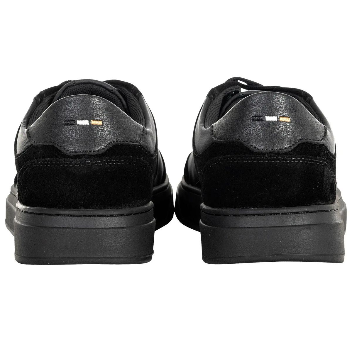 Schwarze Wildleder- & Ledersneakers